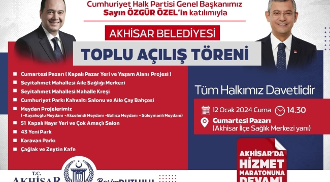 CHP lideri Özel'de katılacak