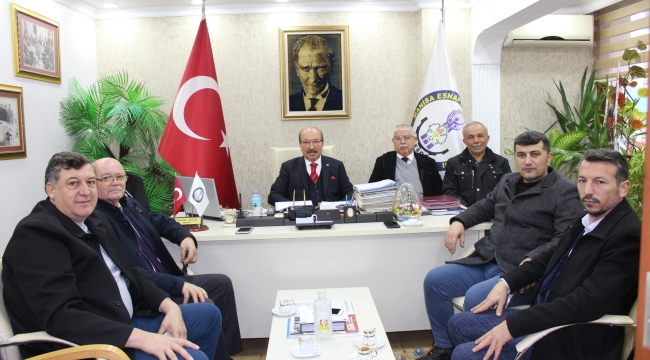 Oda başkanları MESO başkanı Akyüz'ü ziyaret etti