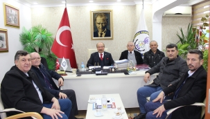 Oda başkanları MESO başkanı Akyüz'ü ziyaret etti