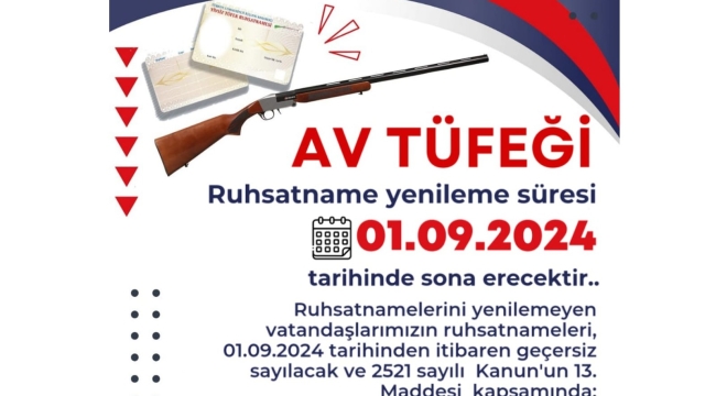Ruhsat yenileme uyarısı