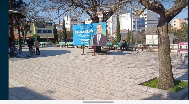 AKP'li aday cami avlusuna bilbort dikti