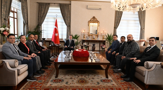  Türkiye üniversite sporları federasyon başkanı vali Ünlü'yü ziyaret etti