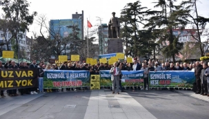 HES'e tepki gösteren vatandaşlar'Uzungöl rant alanı değil koruma alanıdır'