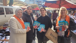 Pazar yerinde broşür dağıtan başkan Kaplan Çerçi'ye oy istedi