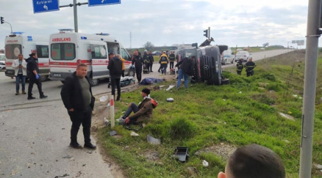 Tekirdağ'da trafik kazası 5 kişi öldü 10 kişi yaralandı
