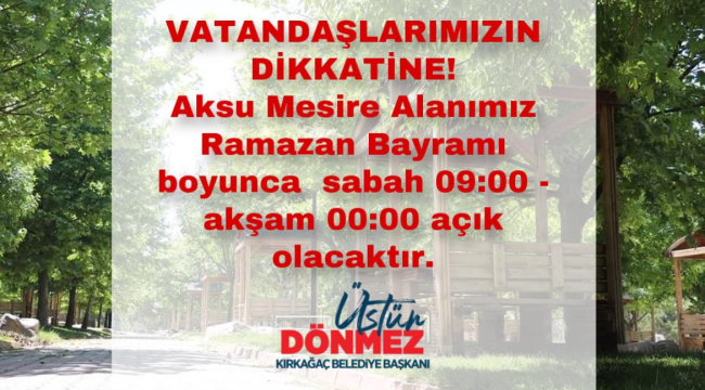 Başkan Dönmez aksu mesire alanı açtı
