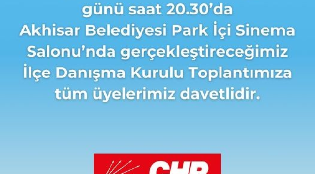 CHP'den ilçenin geleceğinin şekillendirileceği toplantı çağrısı