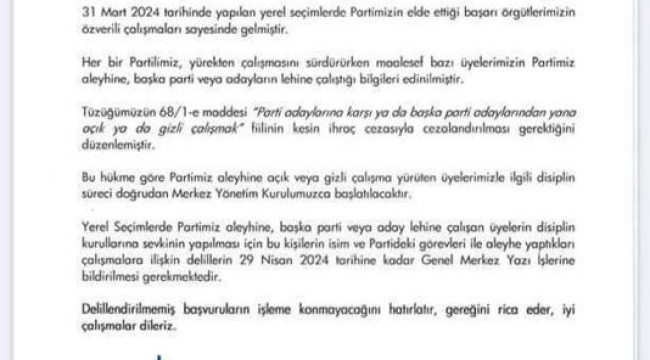 CHP'den yerel yönetimlere yazı