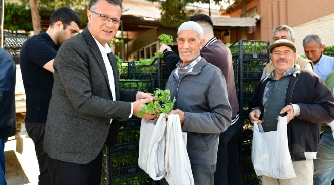 Başkan Öküzcüoğlu üreticilere ücretsiz fide dağıttı