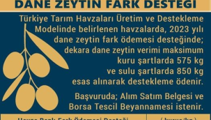 Dane mısır,k.pamuk ve dane zeytinde havza farkı ödemesi 