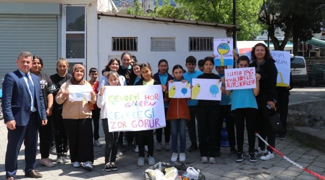 Gördes'li öğrencilerden çevre için örnek davranış