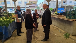 Pazar esnafını ziyaret eden başkana vatandaşlar fiyatları şikayet etti