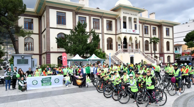Spor yap genç kal bisiklet turuna katılım yoğundu