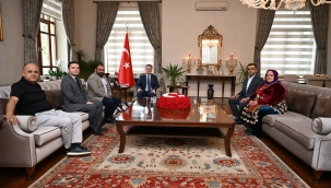 Yörükler derneği başkanı ile İMO başkanı vali Ünlü'yü ziyaret etti