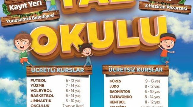 Yunusemre belediyesi 14 dalda çoçuklar için yaz sporları kursu açıyor