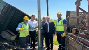 Başkan Nurlu MASKİ ekiplerinin Mevlütlü'de temiz su sondaj çalışmaların denetledi