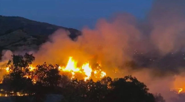 Bayındır'da yangın bir mahalle boşaltıldı