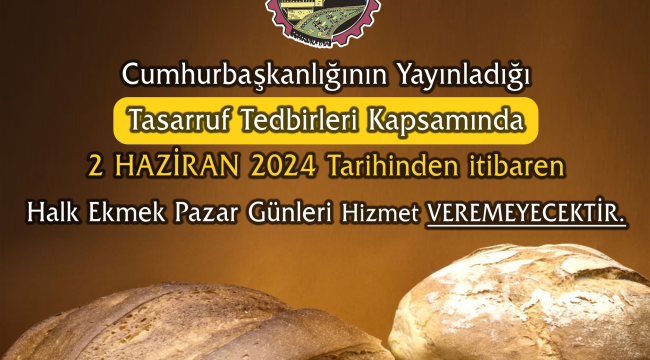 Belediye Kula'da pazar günleri halk ekmek satışını durdurdu