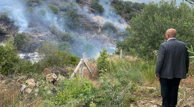 Gölmarmara Göktepe mevkinde çıkan orman yangını söndürüldü