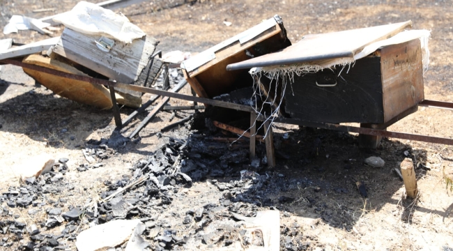 Yanan alanında hasar tespit çalışmaları başladı