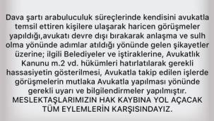 Barodan avukatı devre dışı bırakan girişim uyarısı