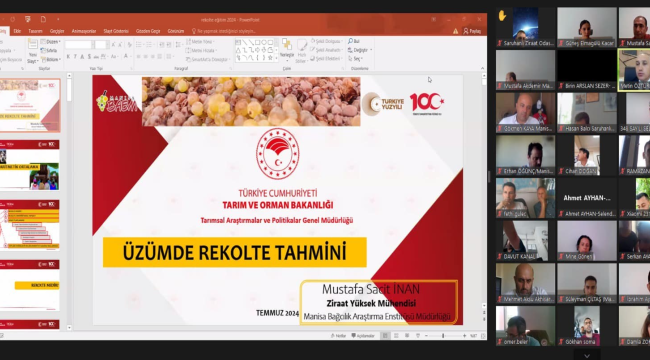 Kurum personeline 'bağda rekolte tahmini' eğitimi