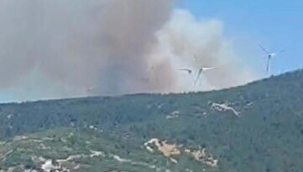 Soma'daki yangını söndürme çalışmaları havadan ve karadan sürüyor