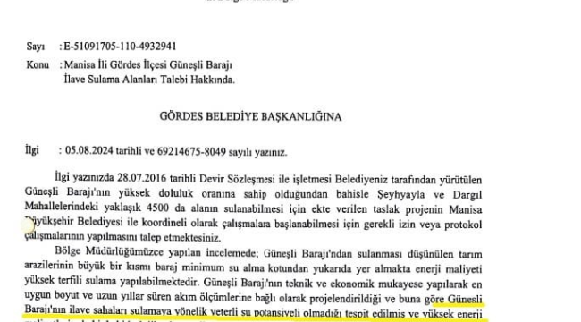 Boztepe ek sulama projesine DSİ 2. bölge müdürlüğü izin vermedi