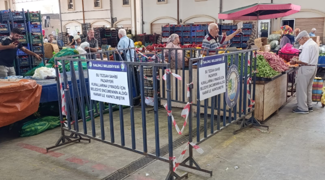 Pazar yerinde kurallara uymayanlara tezgah kapatma cezası