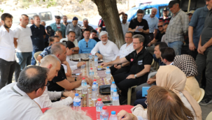 Yangın bölgesinde incelemelerde bulunan vali Ünlü vatandaşları yangın yasaklarına uymalarını istedi