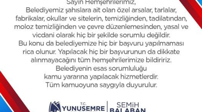 Yapılacak başvurular dikkate alınmayacak