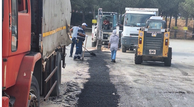 Yunuesemre belediyesi bozulan yollara asfalt yama yaptı