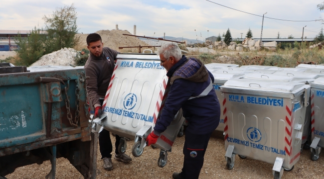 Kula belediyesi'nden temizlik seferberliği, 120 yeni çöp konteyneri yerleştirildi