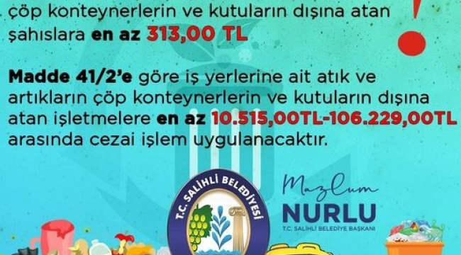 Salihli'yi kirletenlere ceza yağacak