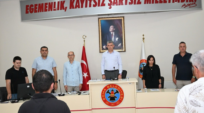 Soma belediye meclisinde Gazzede ölenler için saygı duruşu