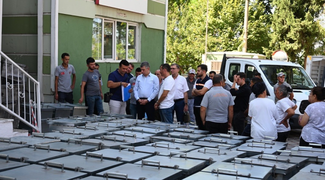 Soma'da Karamanlı mahallesine 178 çöp kovası konuldu