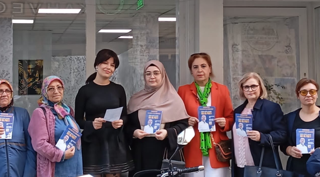 AKP il kadın kolu yöneticileri kongre davet için esnaf ziyaretine çıktı