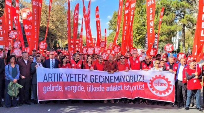Disk'ın görkemli Ankara mitingine binlerce işçi katıldı