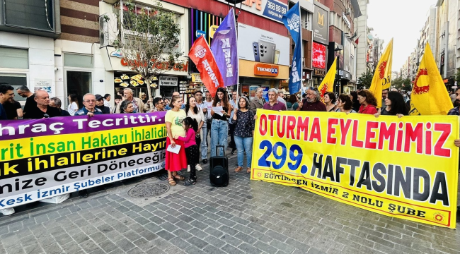  Eğitim -Sen İzmir'de başlattığı "hak, hukuk ve adalet"eylemi 299 haftaya ulaştı