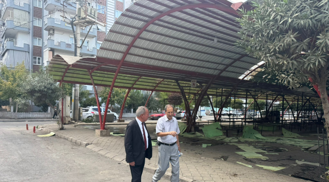 Salihli pazarında onarım çalışmaları sürüyor