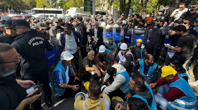 Soma'lı madencilere polis müdahalesi,37 madeci göz altına alındı