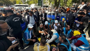 Soma'lı madencilere polis müdahalesi,37 madeci göz altına alındı