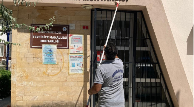 Yunusemre belediyesinden muhtarlık binalarına bakım onarım hizmeti