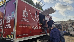 Gördes belediyesi gezici ikram aracı esnaflara sıcak çorba 
