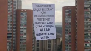 31 mart'ta AKP'li başkanı seçtiler,Allah belamızı versin diye pankart astılar