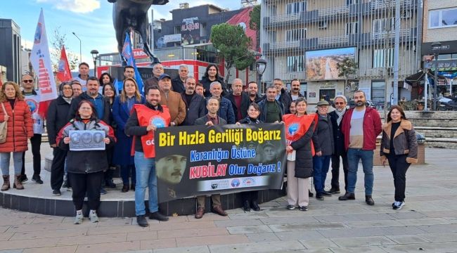 Alaşehir'de ADD Tüm-Yerelsen ve Eğitim-İş Sendika yöneticileri Kubilay'ı andı