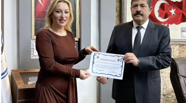 Başkan Gören'e takdir belgesi