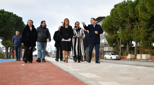 Eski tren yolunda yapılan çalışmalar denetlendi