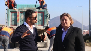 Kula'da yol bkım ve onarım çalıması