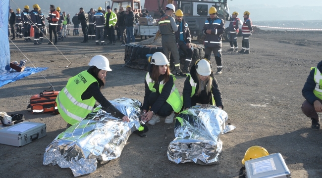 Maden ocağında heyalan tatbikatı